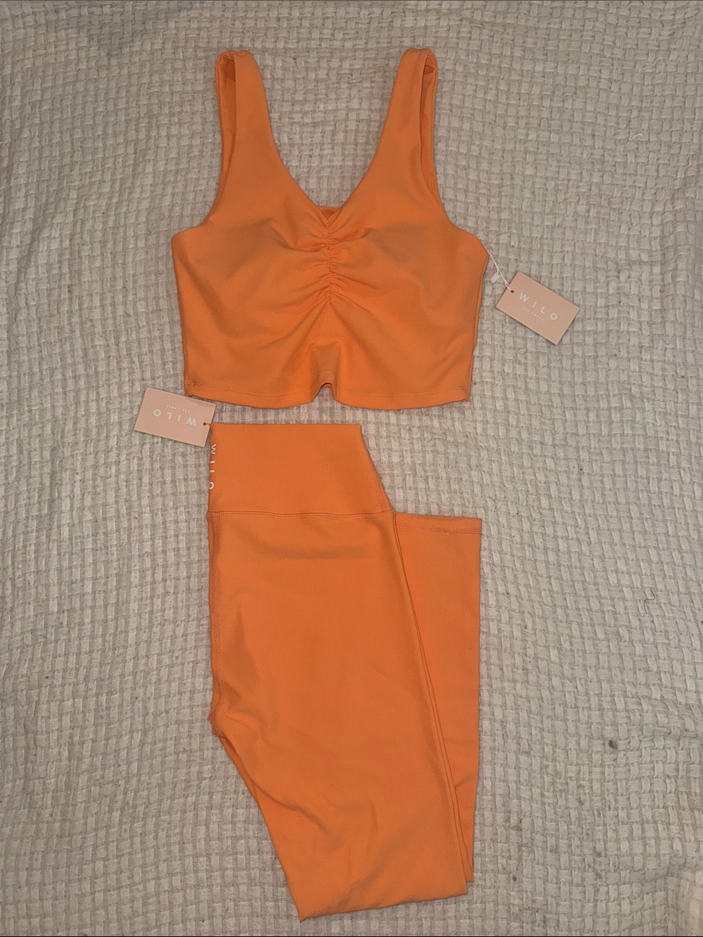 WILO The Label Orange Active Set -Tank & High-Waist Leggings NWT
